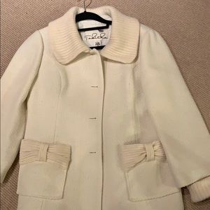 Anthropologie winter white jacket with pockets